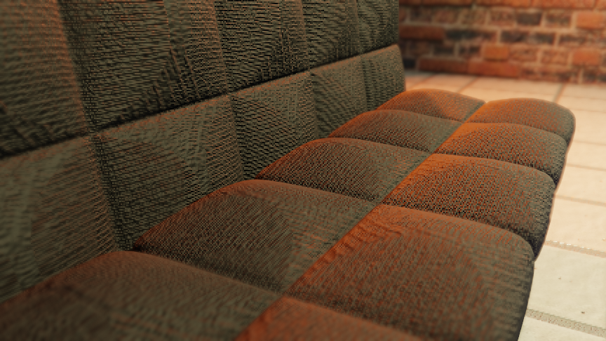 Black Futon with PBR fabric texture  preview image 2